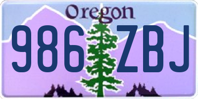 OR license plate 986ZBJ