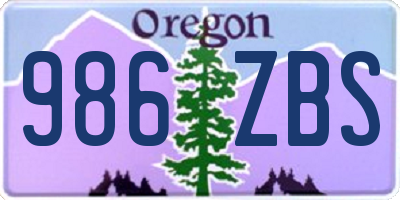OR license plate 986ZBS