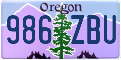 OR license plate 986ZBU