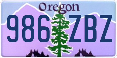 OR license plate 986ZBZ