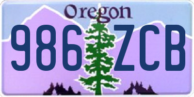 OR license plate 986ZCB