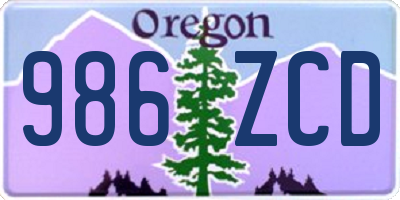 OR license plate 986ZCD
