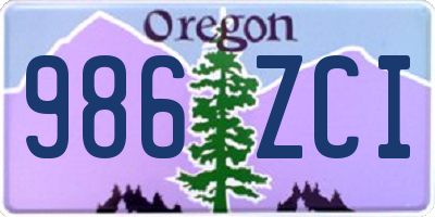 OR license plate 986ZCI