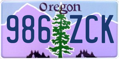 OR license plate 986ZCK