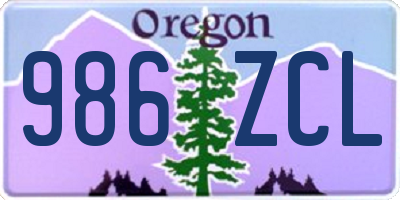 OR license plate 986ZCL