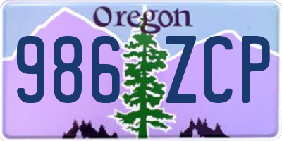 OR license plate 986ZCP