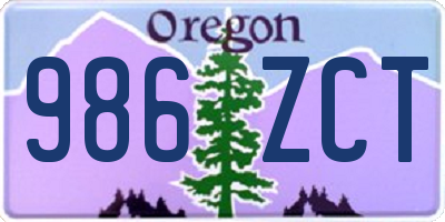 OR license plate 986ZCT