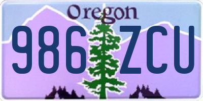 OR license plate 986ZCU