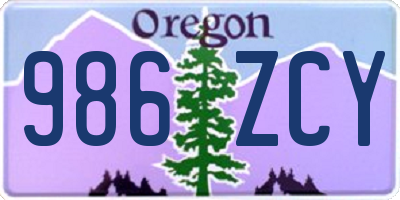 OR license plate 986ZCY