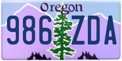 OR license plate 986ZDA
