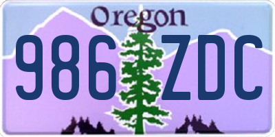 OR license plate 986ZDC