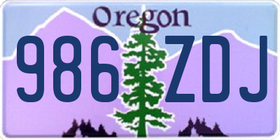 OR license plate 986ZDJ