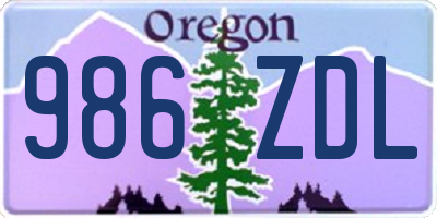 OR license plate 986ZDL