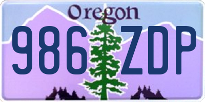 OR license plate 986ZDP