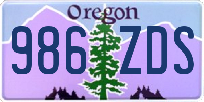 OR license plate 986ZDS