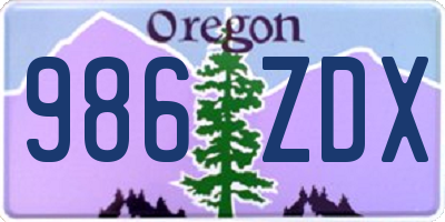 OR license plate 986ZDX
