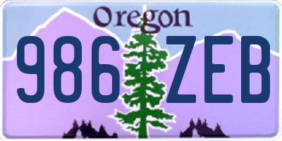 OR license plate 986ZEB