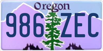 OR license plate 986ZEC