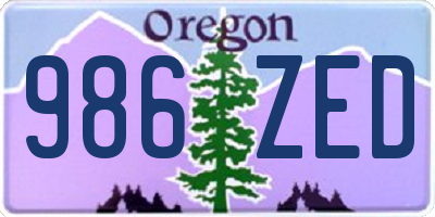 OR license plate 986ZED
