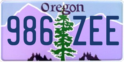 OR license plate 986ZEE