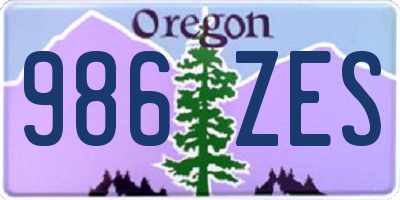 OR license plate 986ZES