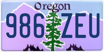 OR license plate 986ZEU