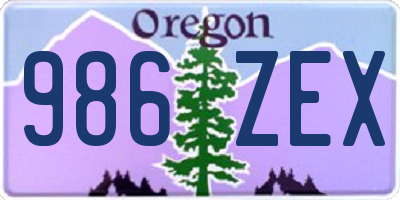 OR license plate 986ZEX