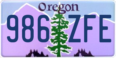 OR license plate 986ZFE