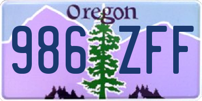 OR license plate 986ZFF