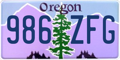 OR license plate 986ZFG