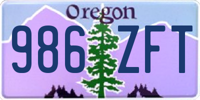 OR license plate 986ZFT