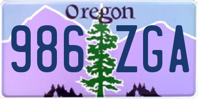 OR license plate 986ZGA