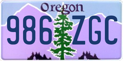 OR license plate 986ZGC