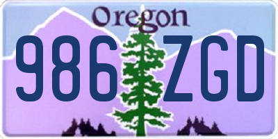 OR license plate 986ZGD