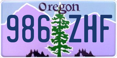 OR license plate 986ZHF