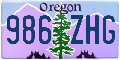 OR license plate 986ZHG