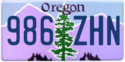 OR license plate 986ZHN