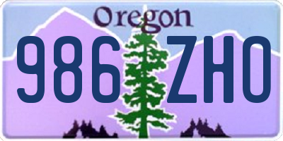 OR license plate 986ZHO