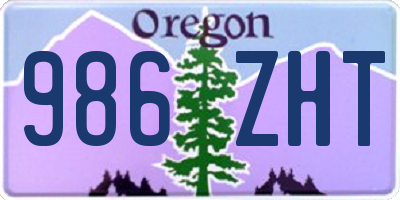 OR license plate 986ZHT
