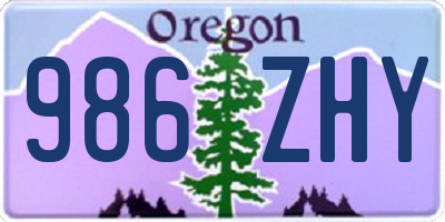 OR license plate 986ZHY