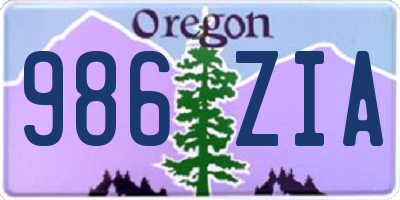 OR license plate 986ZIA