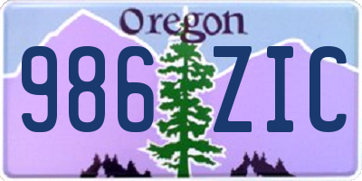 OR license plate 986ZIC