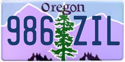 OR license plate 986ZIL