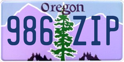 OR license plate 986ZIP
