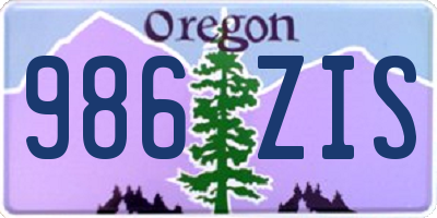 OR license plate 986ZIS