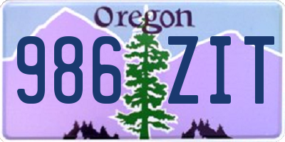 OR license plate 986ZIT