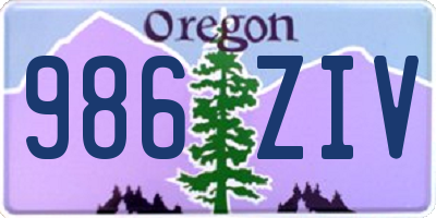 OR license plate 986ZIV