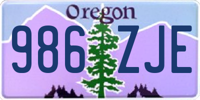 OR license plate 986ZJE