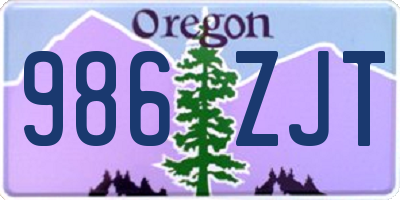 OR license plate 986ZJT