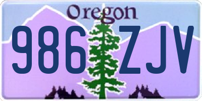 OR license plate 986ZJV